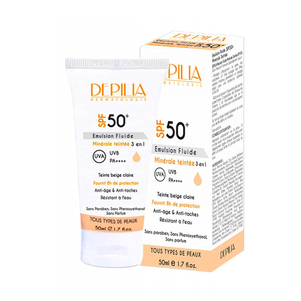 DEPILIA Emulsion Fluide Minérale Teintée SPF 50+ 50ml