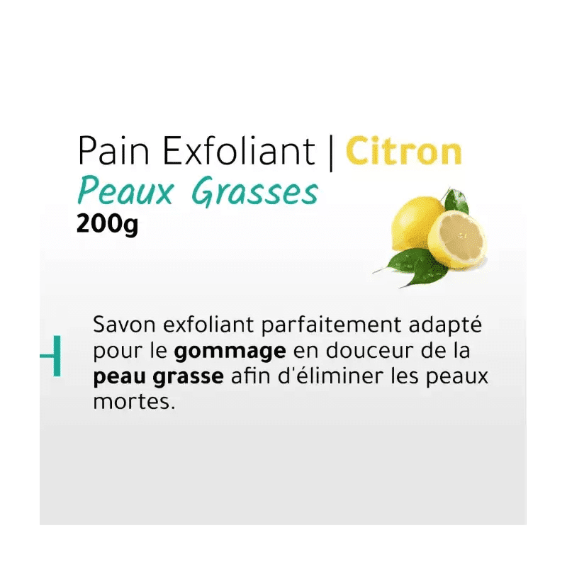 Pain Exfoliant Citron Peaux Grasses 200g