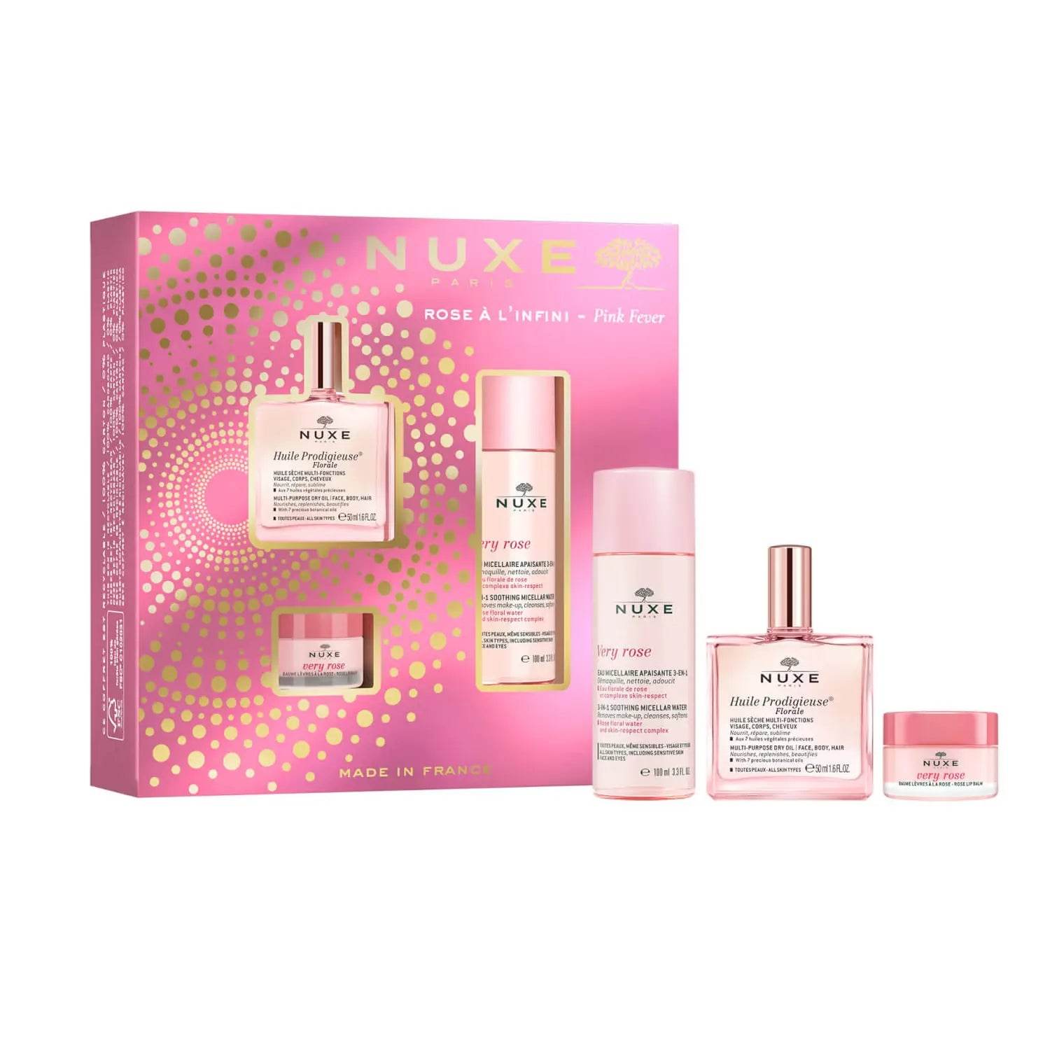 Coffret Rose à Linfini - Set Beauté Complet Eau Micellaire Crème Fraîche Baume Lèvres