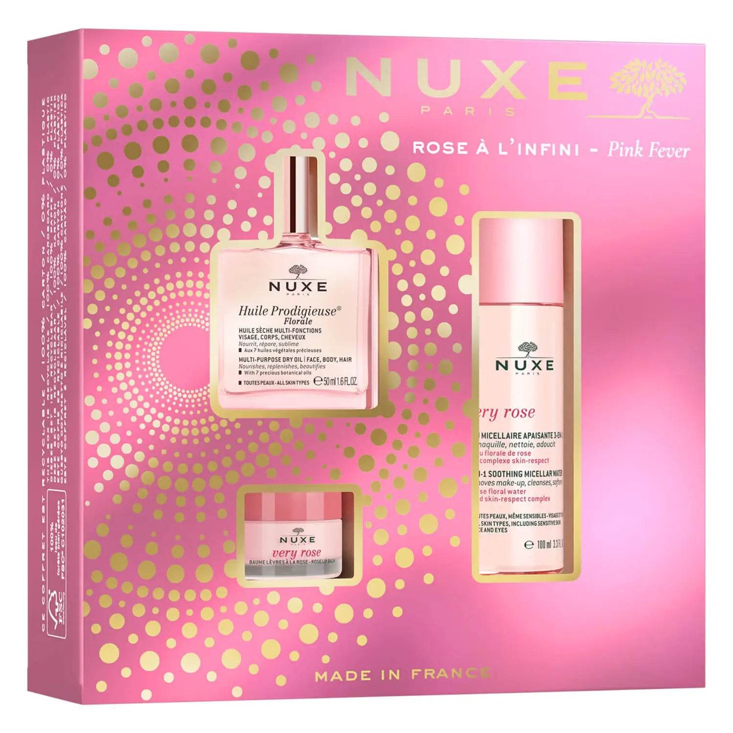 Coffret Rose à Linfini - Set Beauté Complet Eau Micellaire Crème Fraîche Baume Lèvres
