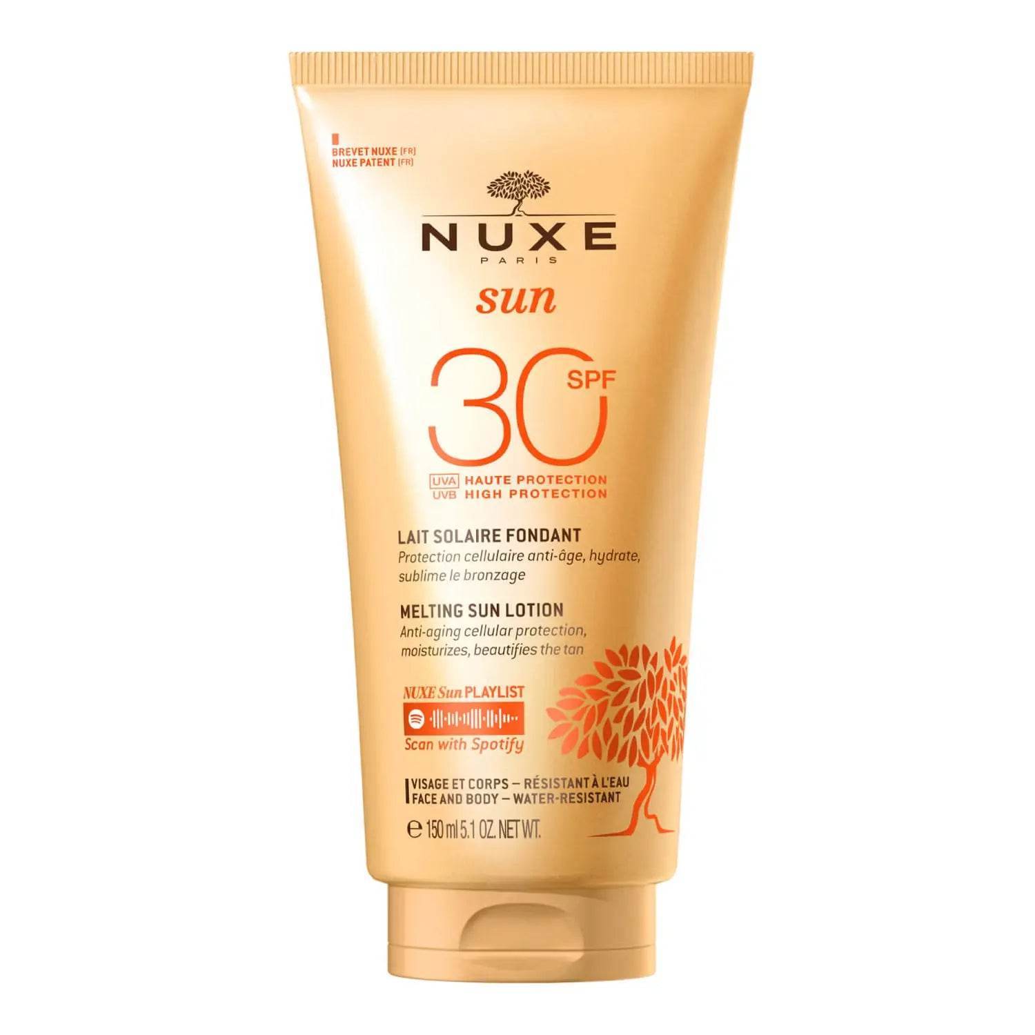 Sun Lait Solaire Fondant Haute Protection Spf30 150ml - Crème Solaire Hydratante Eau Fleur Soleil