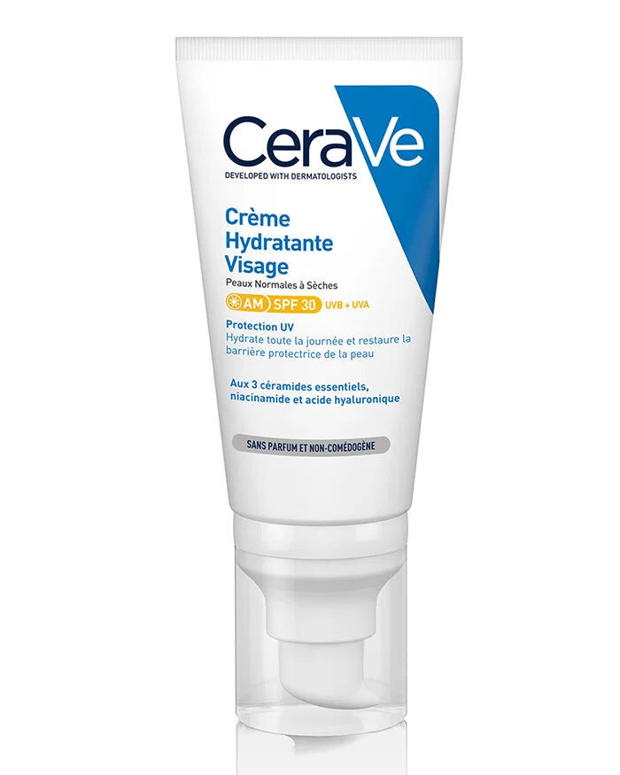 CERAVE Crème Hydratante Visage SPF30 52ml Protection Solaire Hydratation 24H