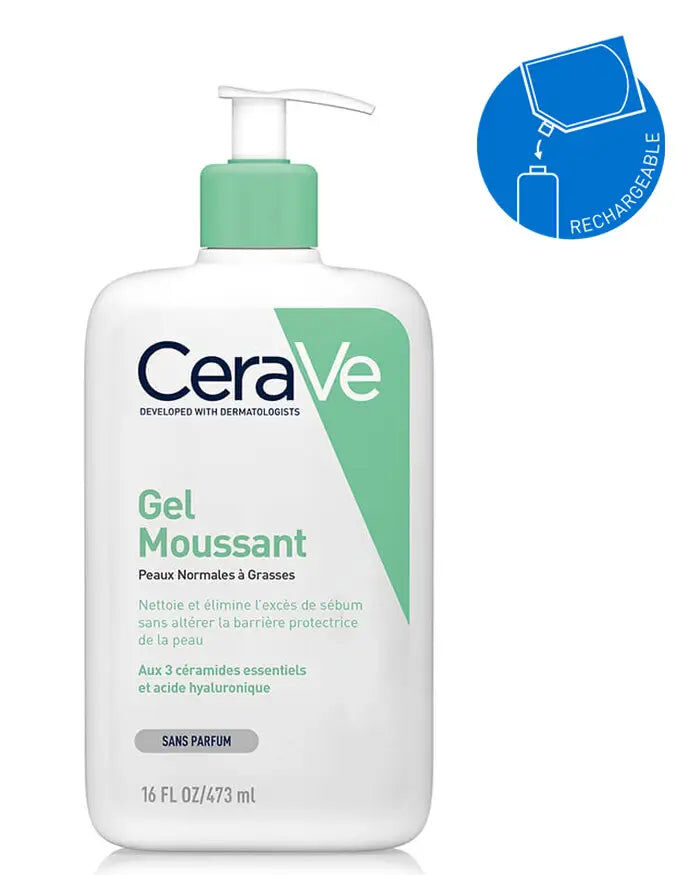 CERAVE Gel Nettoyant Moussant 473ml Purification Équilibre Peaux Normales à Grasses