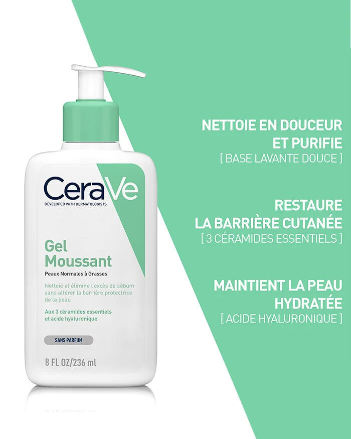 CERAVE Gel Nettoyant Moussant 473ml Purification Équilibre Peaux Normales à Grasses thumbnail 4