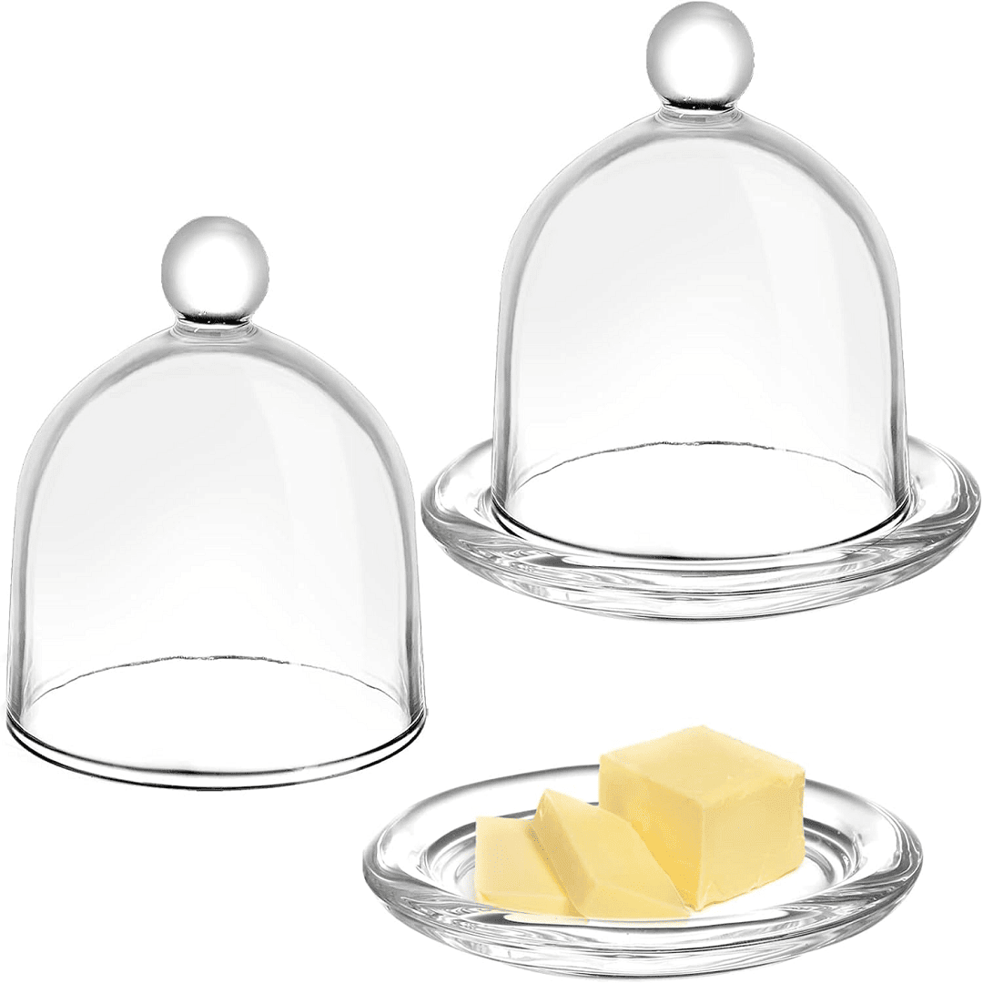 Plat de présentation rond en verre transparent avec couvercle thumbnail 3