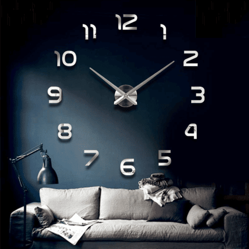 Grande Horloge Murale Autocollante 3D – Design élégant (couleur aléatoire) thumbnail 4