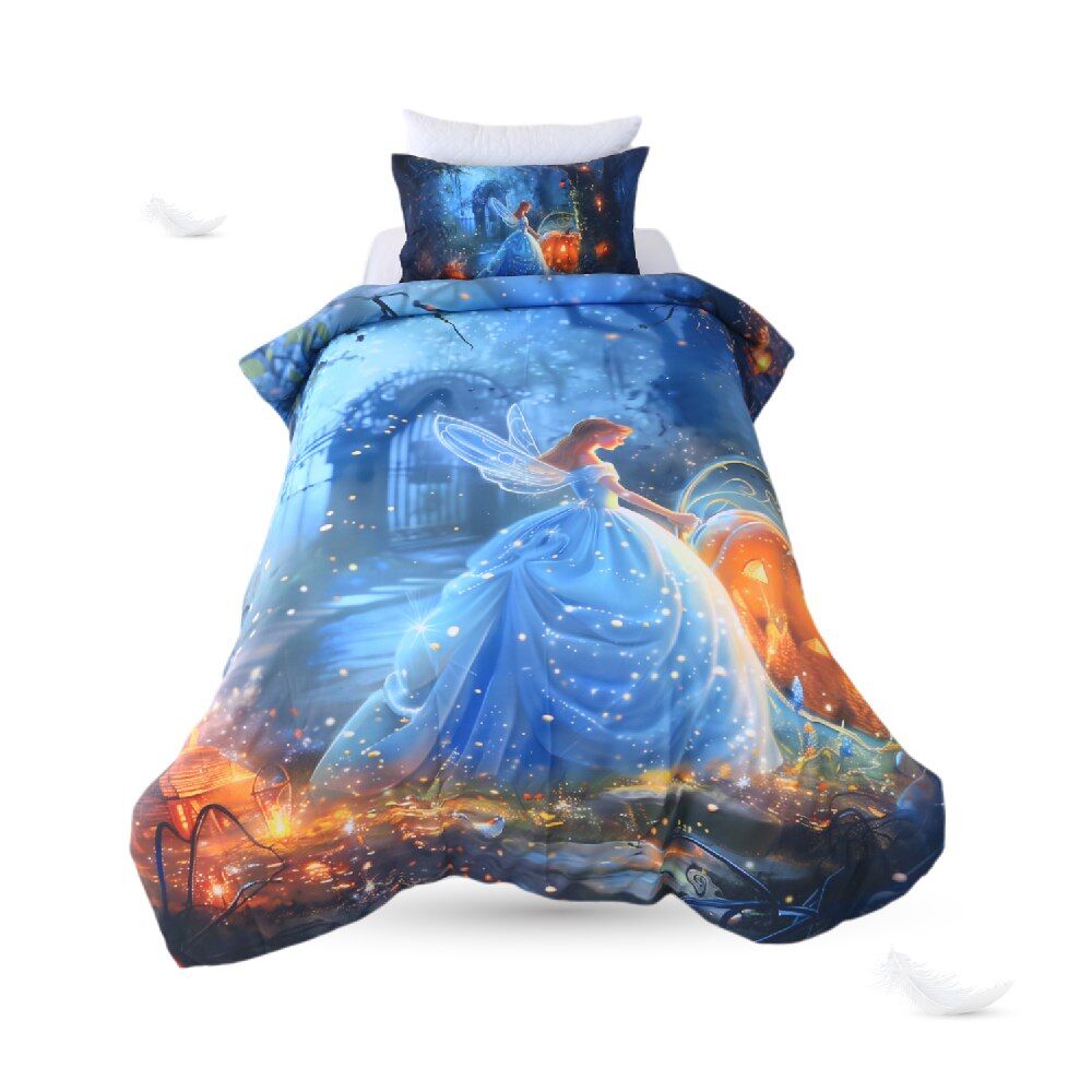 Housse de Couette ""Reines des Fées""  1 Place  (160x220 cm) + 1 Taies d’Oreiller// Collection Ma Petite Princesse