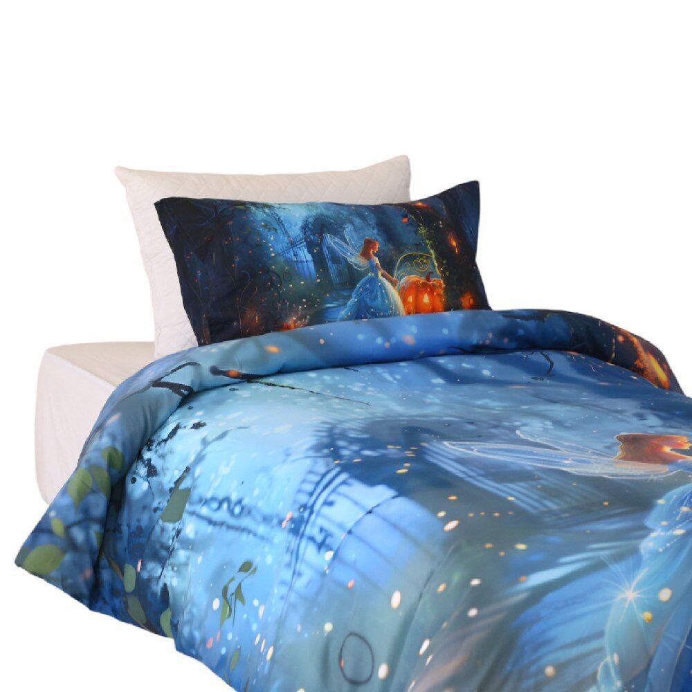 Housse de Couette ""Reines des Fées""  1 Place  (160x220 cm) + 1 Taies d’Oreiller// Collection Ma Petite Princesse