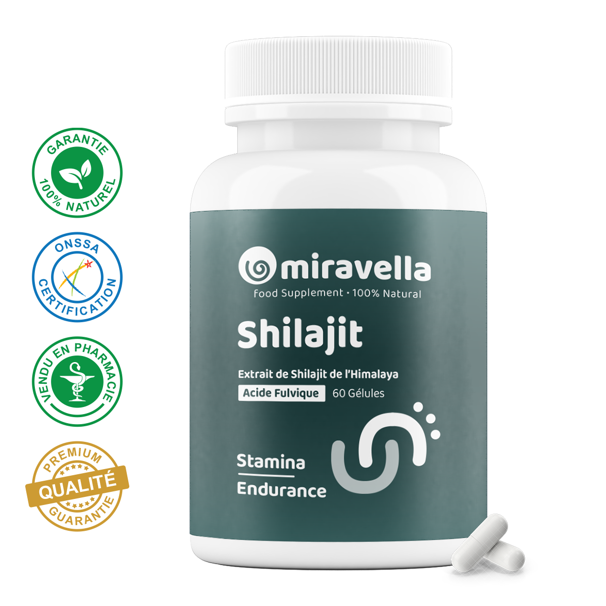 Shilajit de l’Himalaya énergie et vitalité 60 gélules 100% naturel