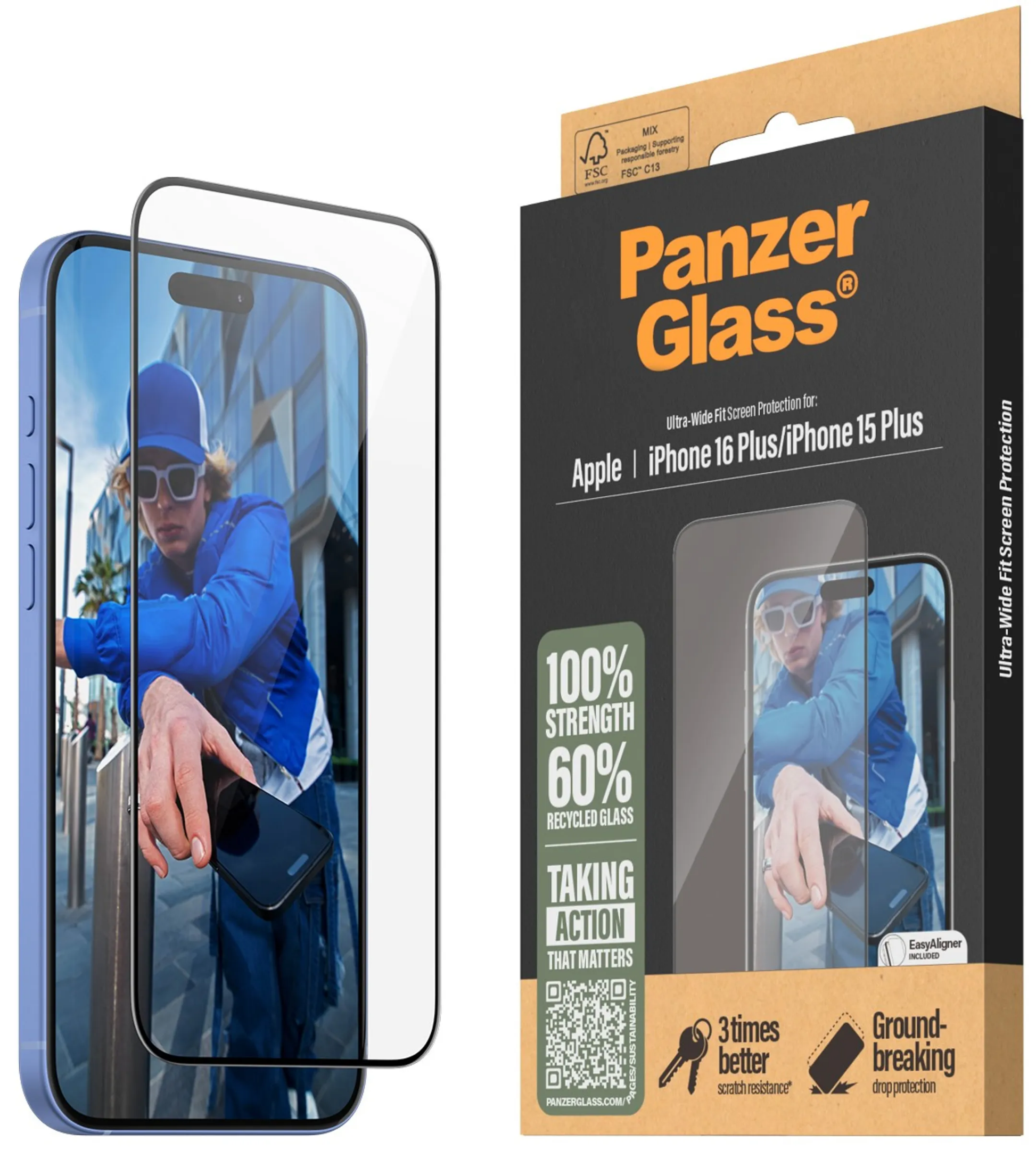 Protection d'écran Ultra-Wide fit - iPhone 15 Plus / iPhone 16 Plus