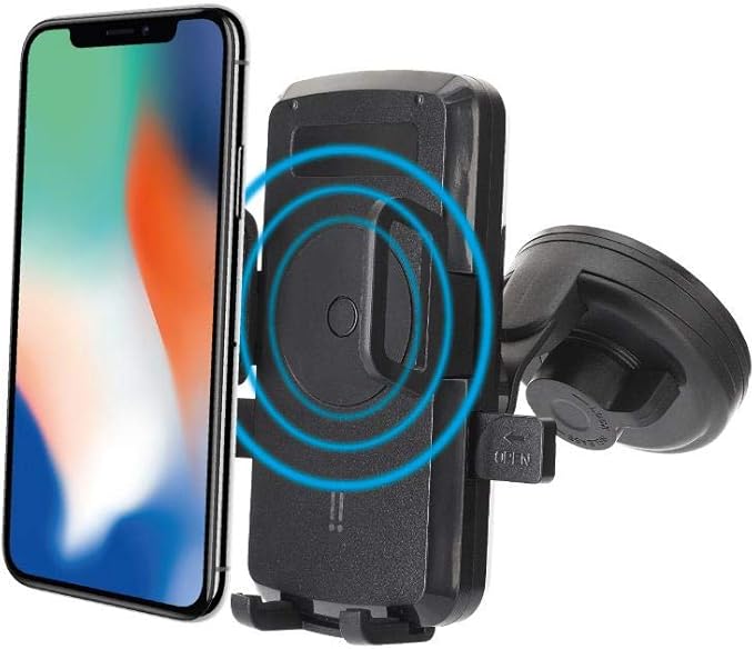 Support voiture avec chargeur Qi pour smartphone - Black