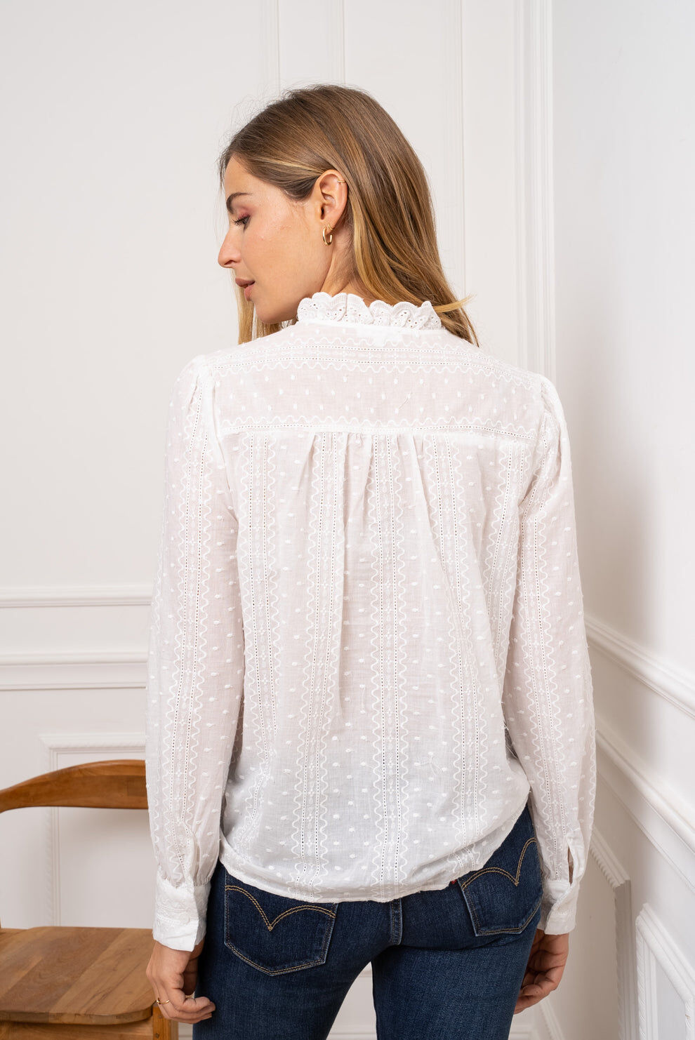 Chemise brodée en coton thumbnail 3