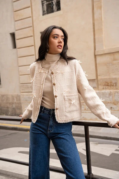 Veste en tweed & nœuds