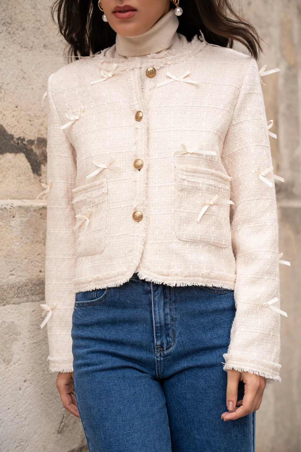 Veste en tweed & nœuds