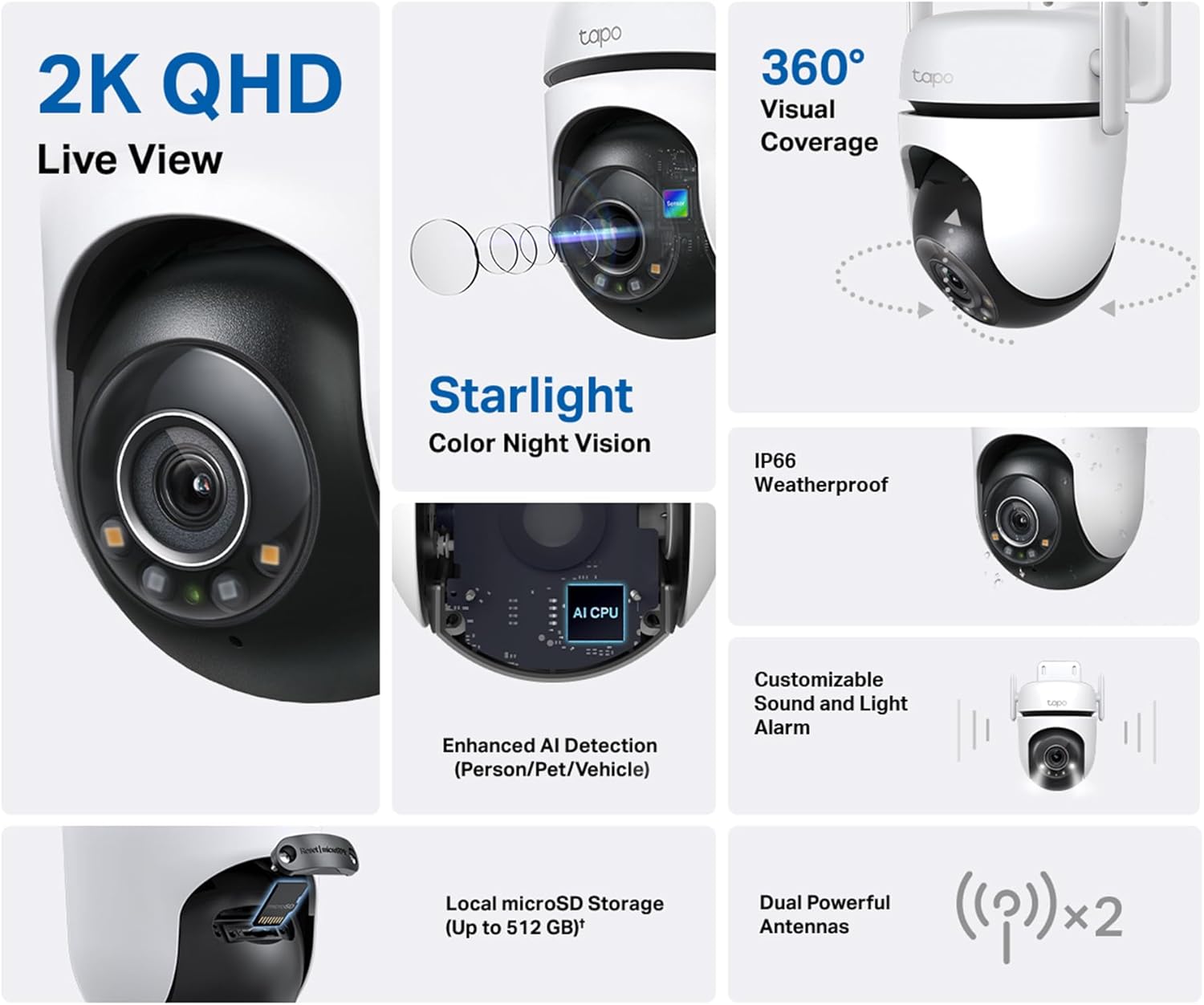 Caméra de Sécurité Ip Intérieure et Extérieure 2560 X 1440 Pixels Plafond C520ws Dôme