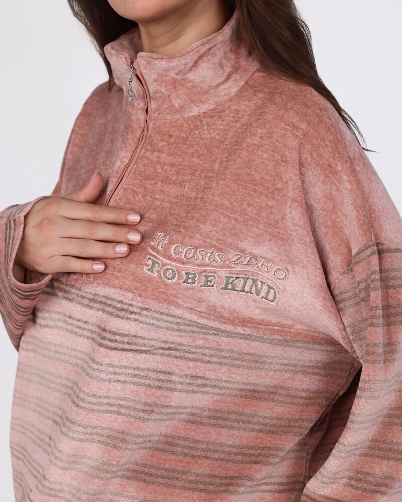 Ensemble en Velours Zippé Rose | Collection La Douceur d’Hiver thumbnail 4