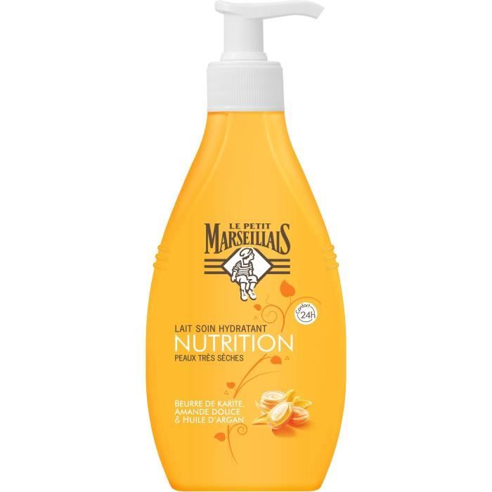 Lait Soin Hydratant Nutrition Karité, Amande Douce et Argan 