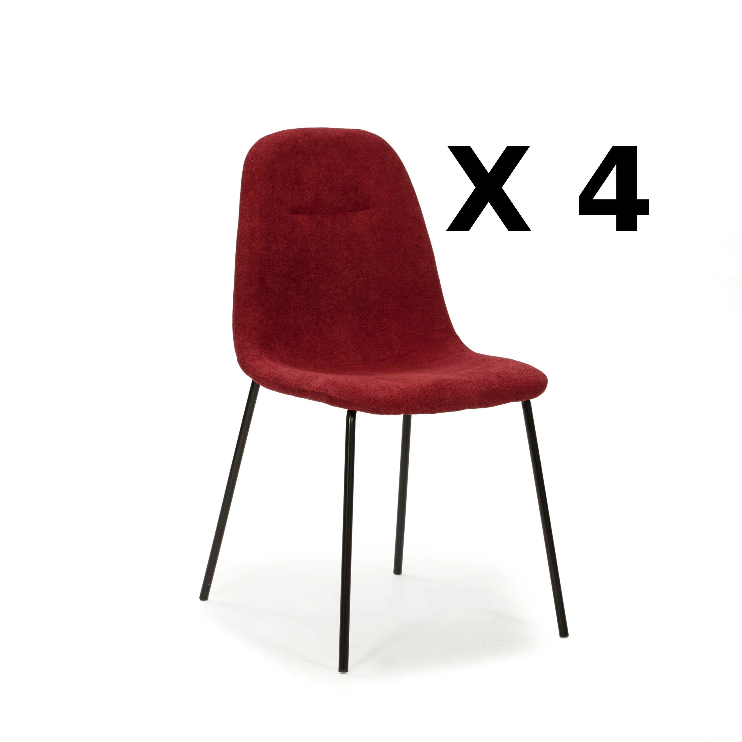 LOT de 4 chaises RENNE BORDEAUX