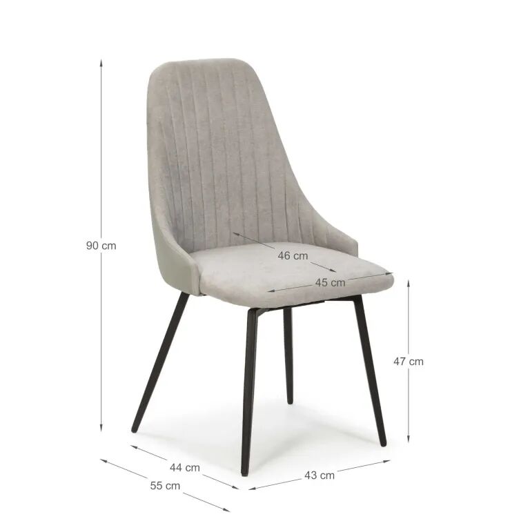 Elma Chaise Pivotante En Simili Cuir/tissu - Gris Claire thumbnail 4
