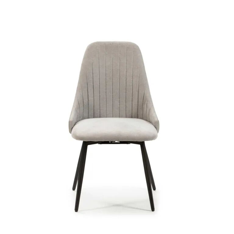 Elma Chaise Pivotante En Simili Cuir/tissu - Gris Claire