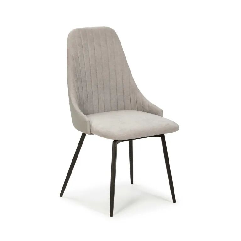 Elma Chaise Pivotante En Simili Cuir/tissu - Gris Claire