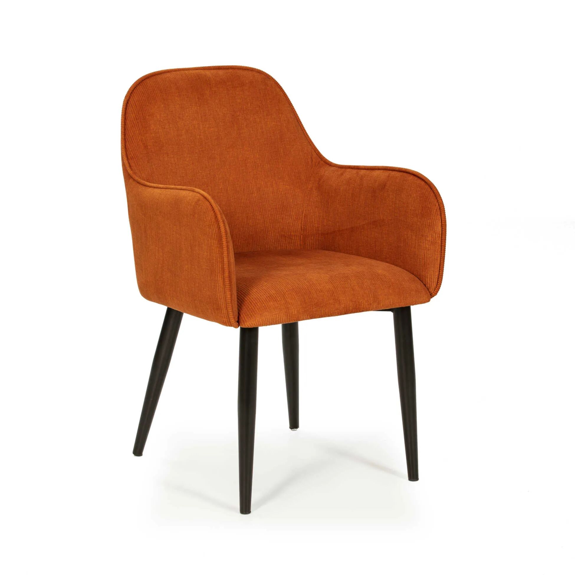 Aude Fauteuil En Velours Côtelé - Terracotta