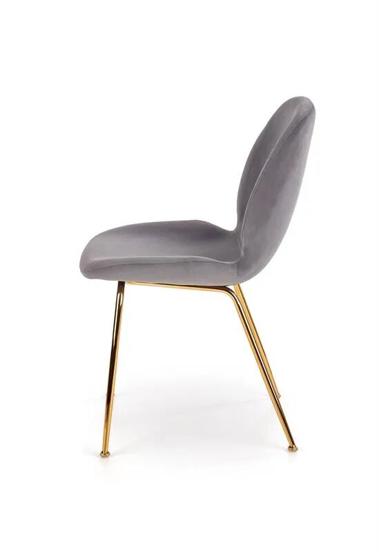 Laura Chaise De Séjours En Velours Avec Des Pieds En Acier, Finition Laiton