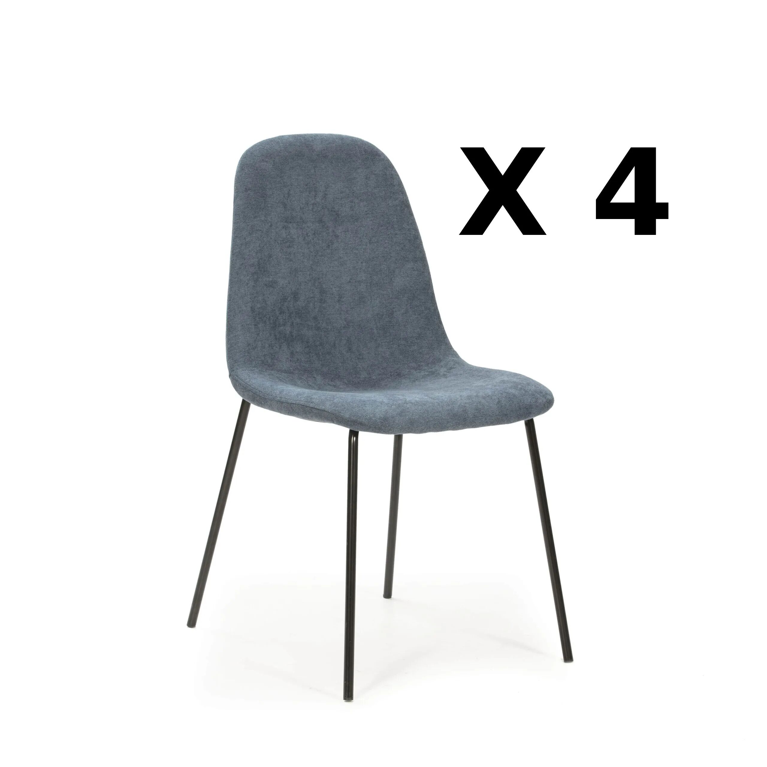 LOT de 4 chaises RENNE BLEU