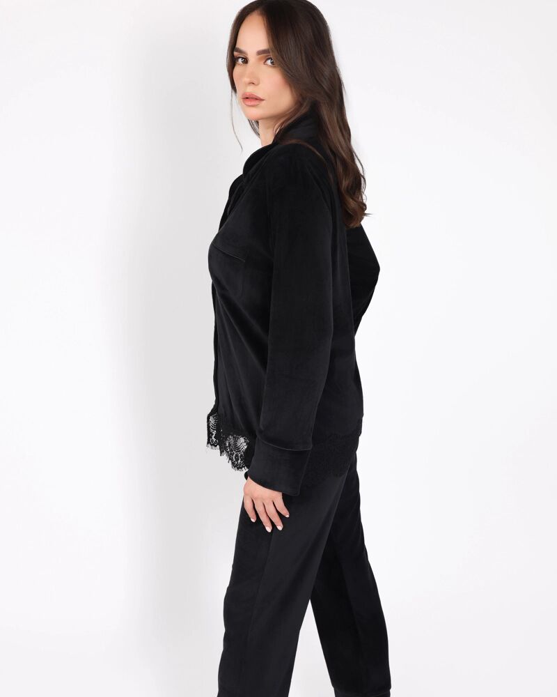 Ensemble Pyjama en Velours Dentelle | Collection Permanent Velour thumbnail 3
