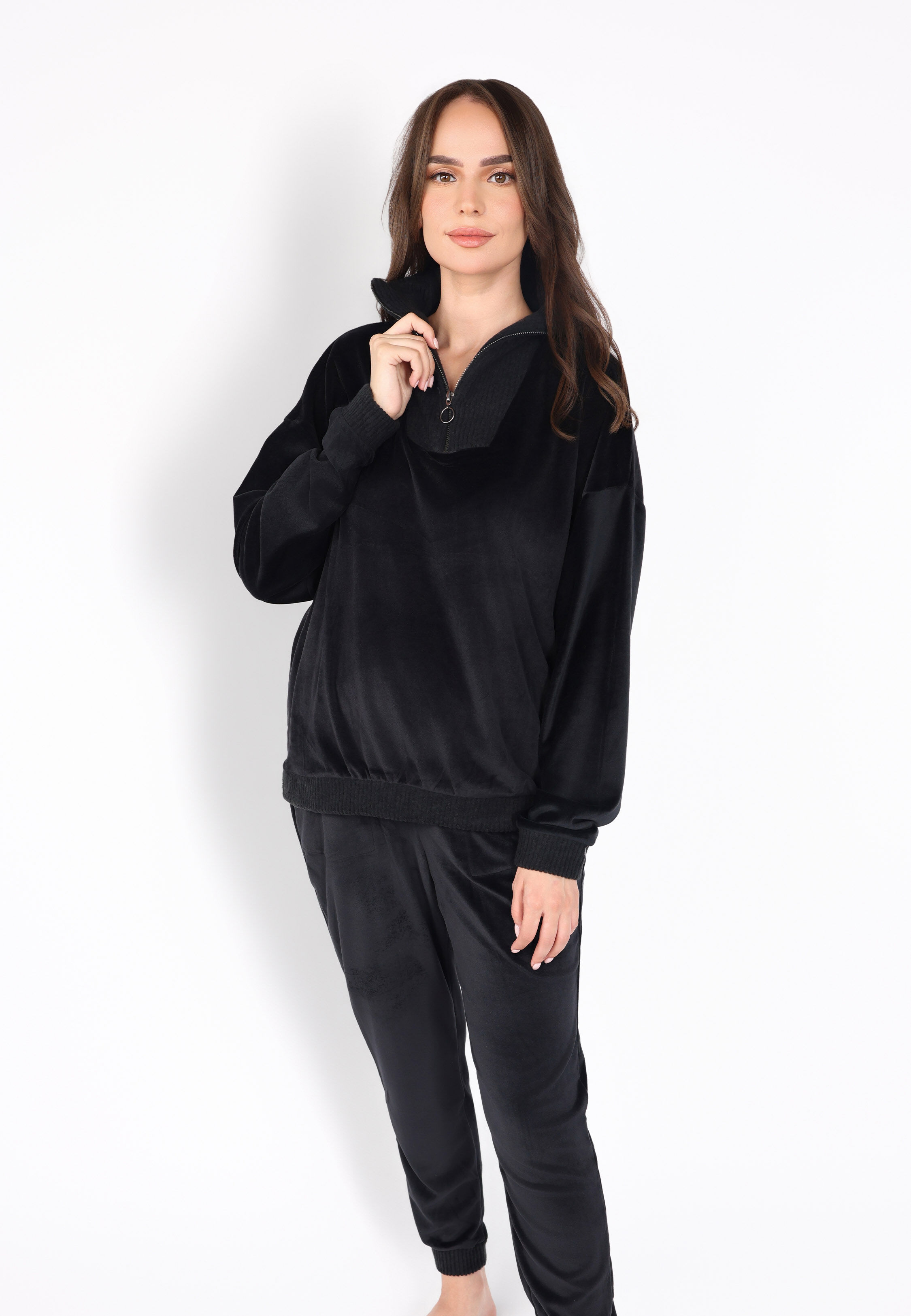 Pyjama Col Montant Zippé | Collection Velvet MLC