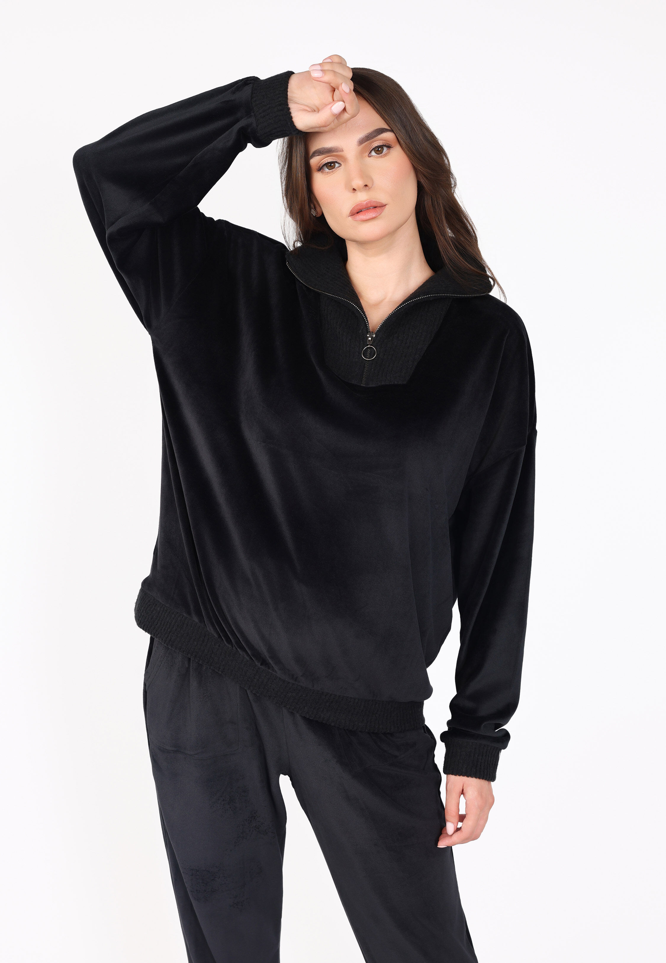 Pyjama Col Montant Zippé | Collection Velvet MLC