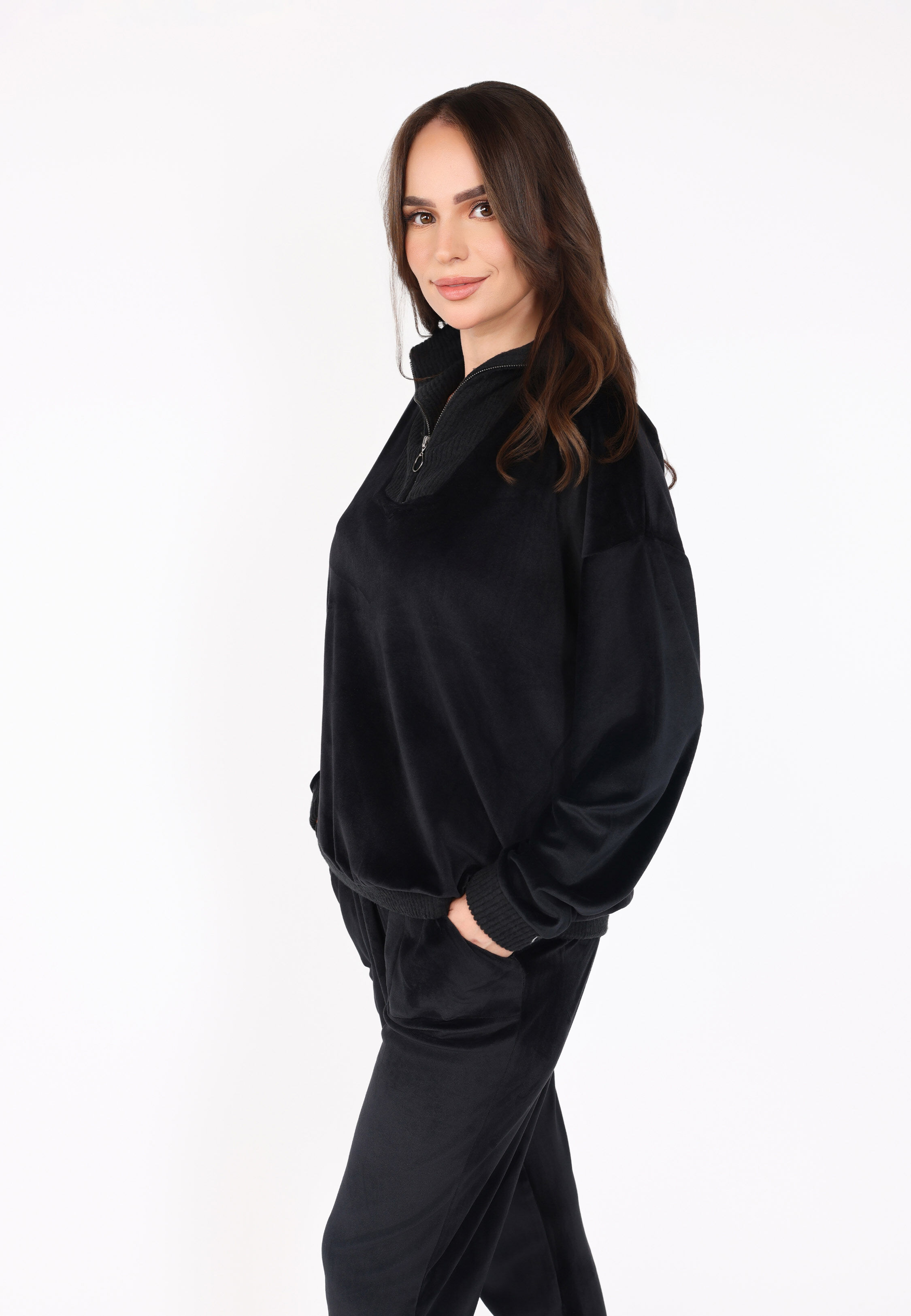 Pyjama Col Montant Zippé | Collection Velvet MLC thumbnail 4