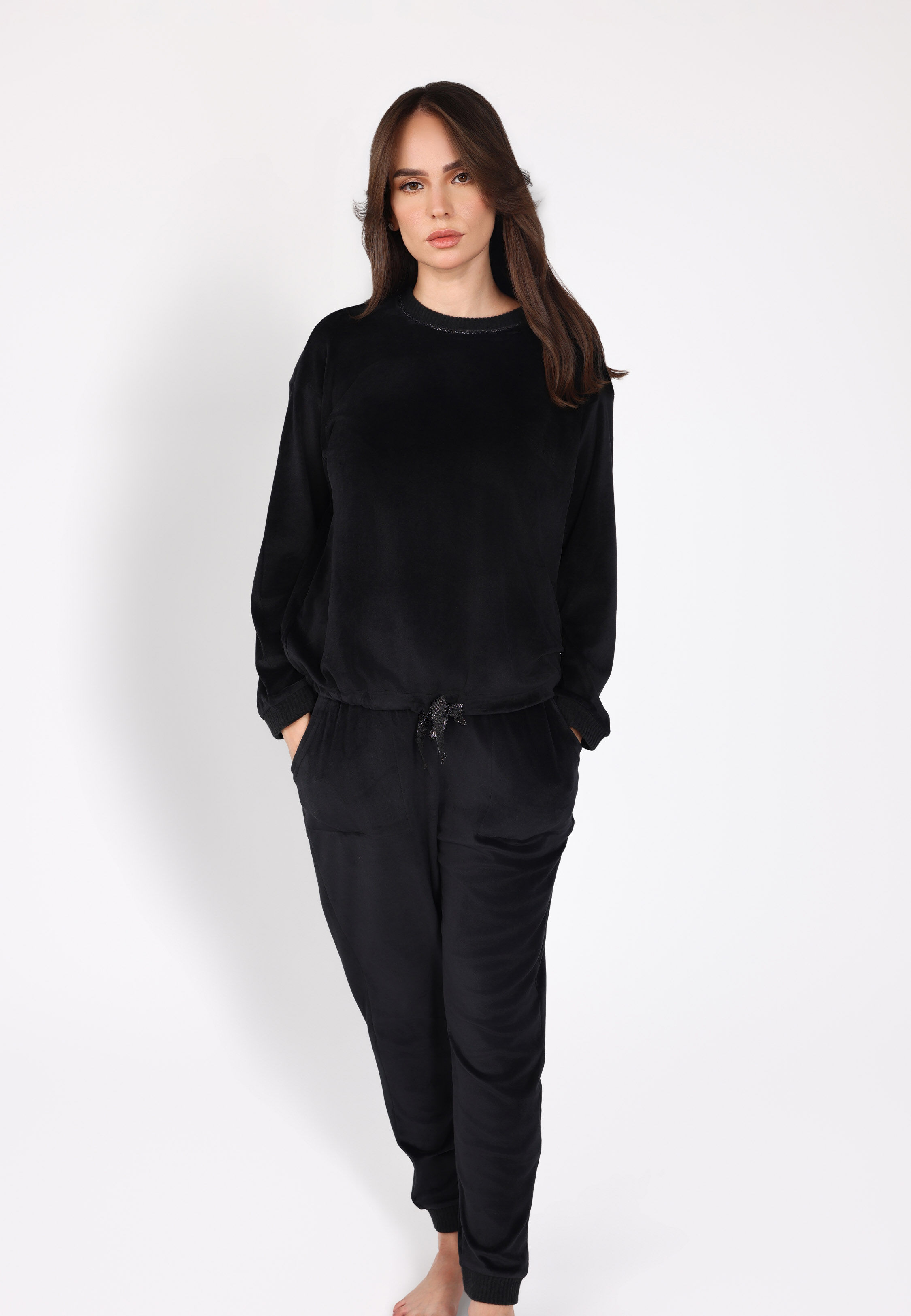 Ensemble Pyjama Col V à Poche | Collection Velvet MLC thumbnail 1