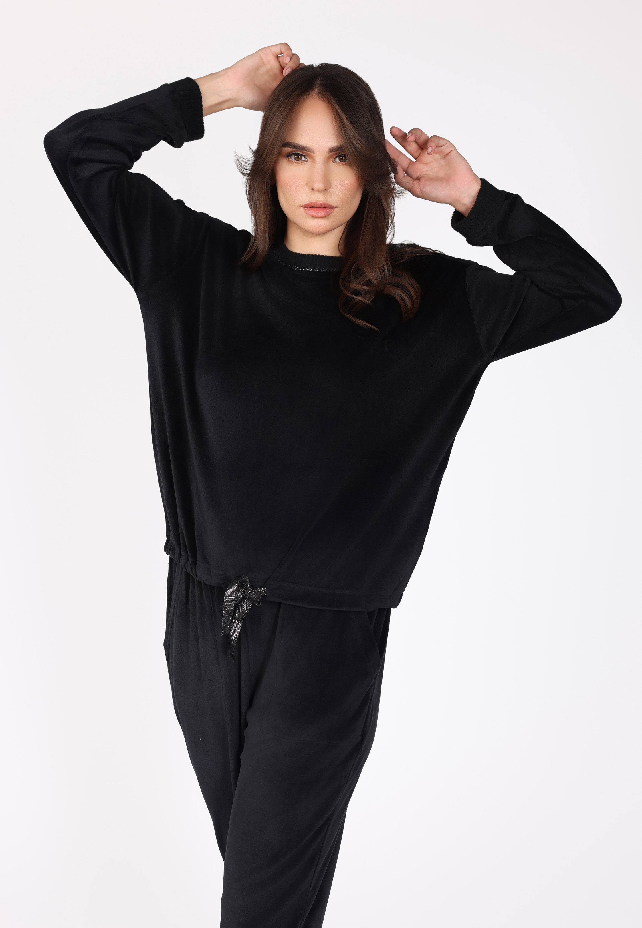 Ensemble Pyjama Col V à Poche | Collection Velvet MLC thumbnail 2