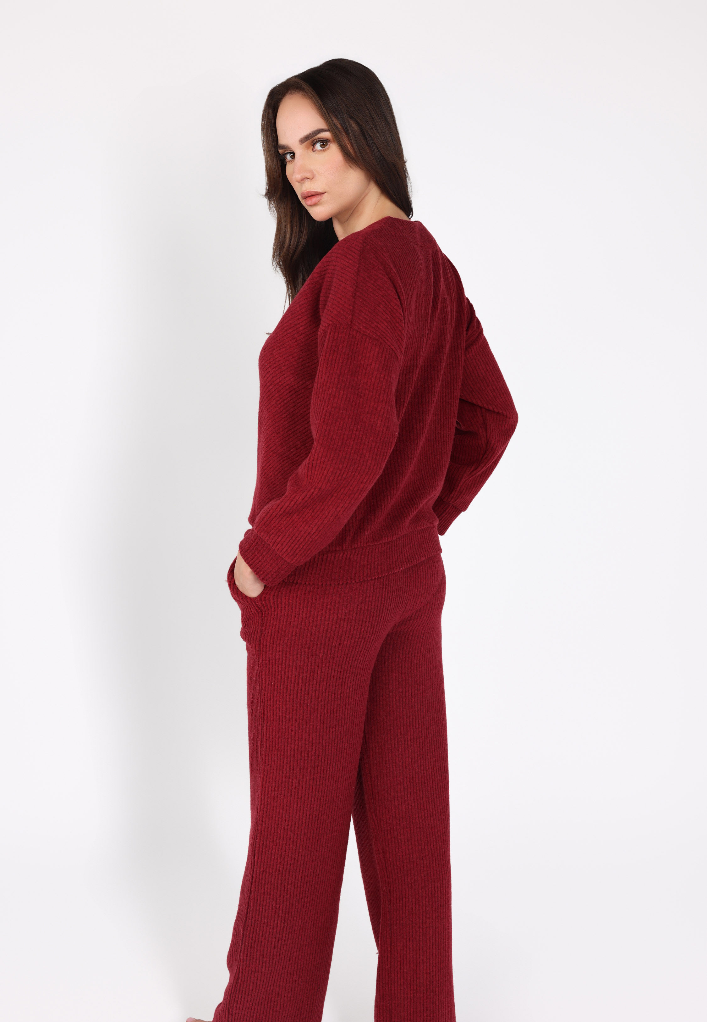 Ensemble Pyjama Côtelé Col V thumbnail 4