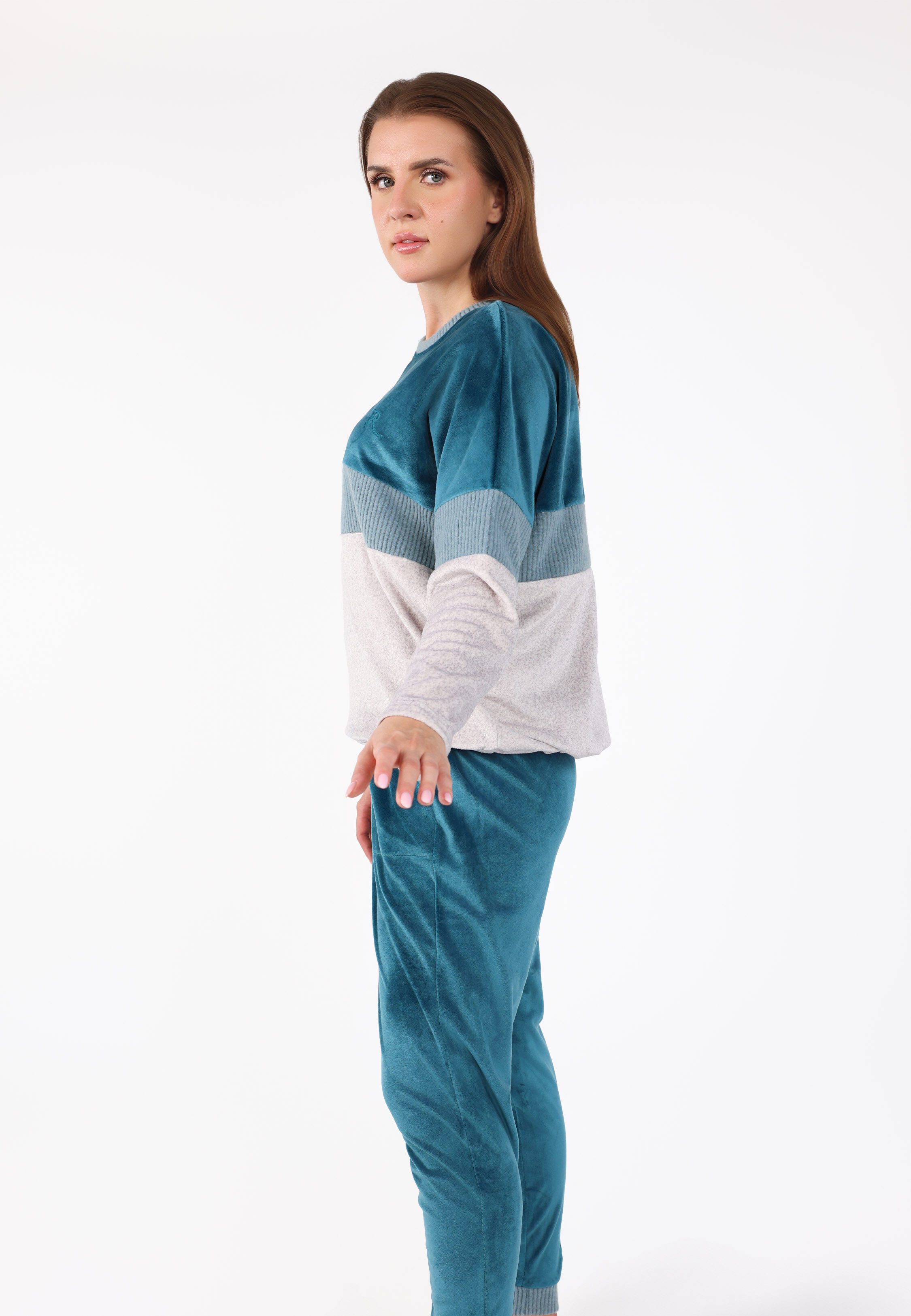 Pyjama à Bandes Contrastées | Collection Velvet MLC thumbnail 3