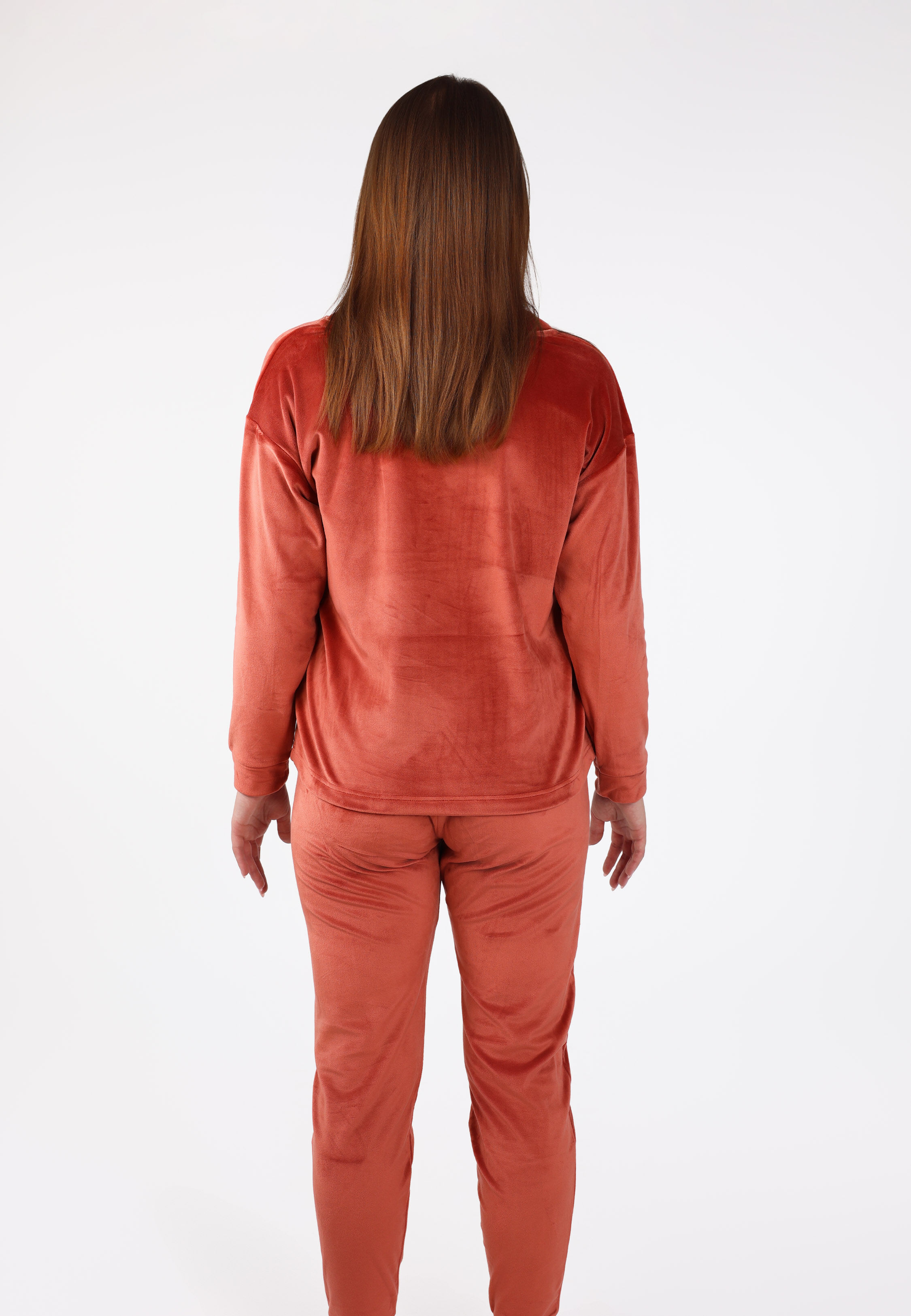 Ensemble Pyjama en Velours à Col V Brodé | Collection Shades of Purple thumbnail 4