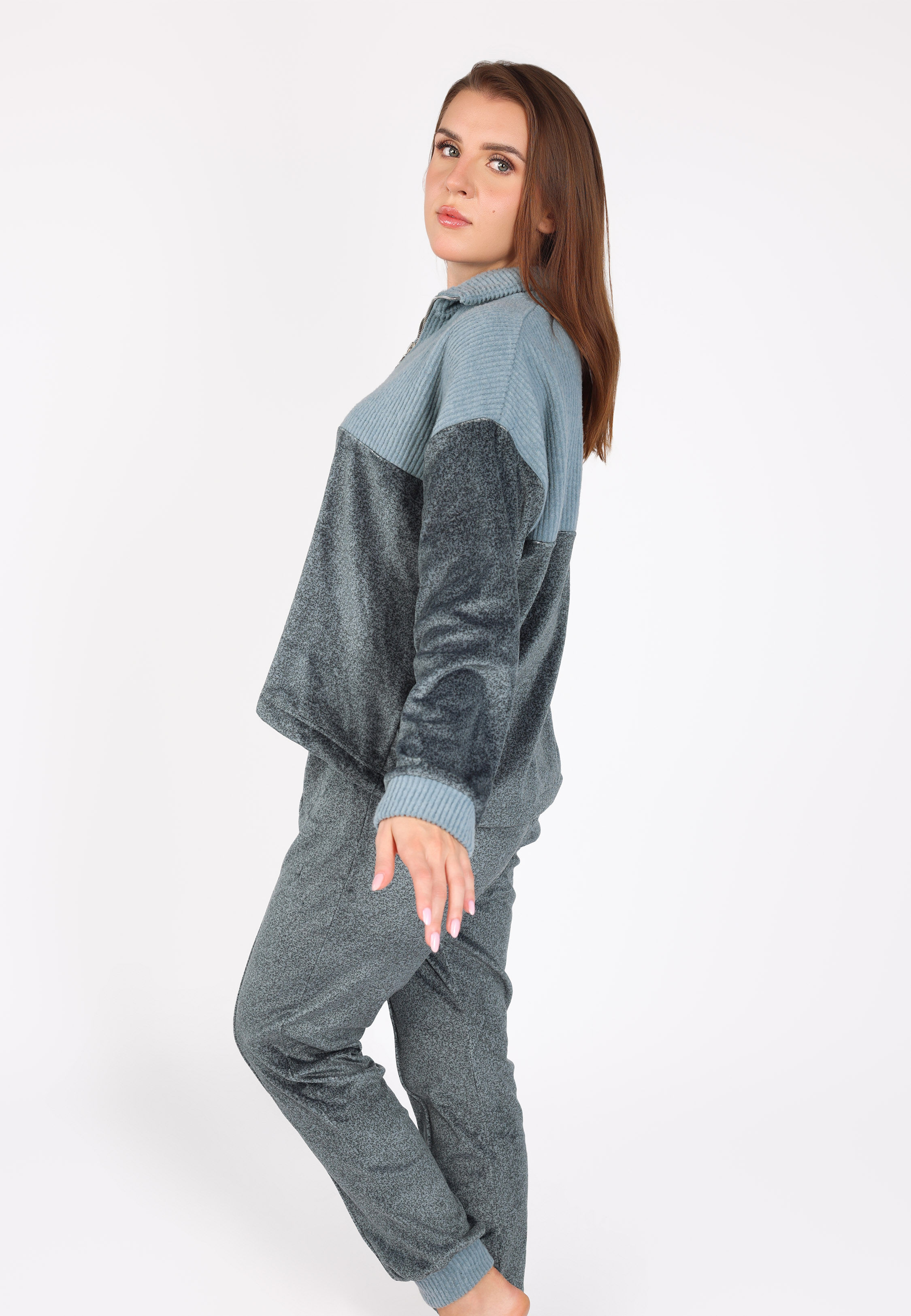 Pyjama à Col Montant Zippé | Collection Velvet MLC thumbnail 3