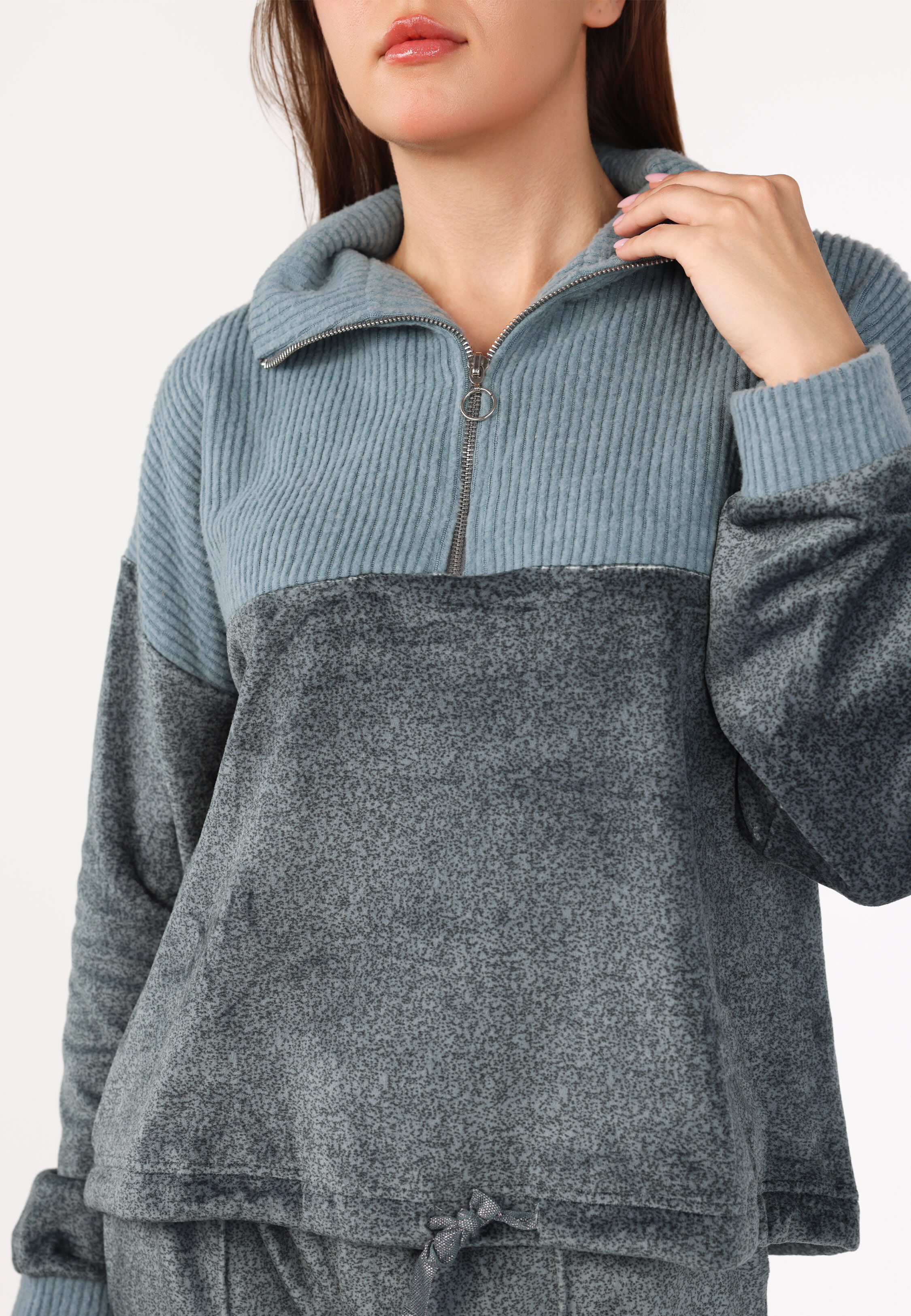 Pyjama à Col Montant Zippé | Collection Velvet MLC thumbnail 4