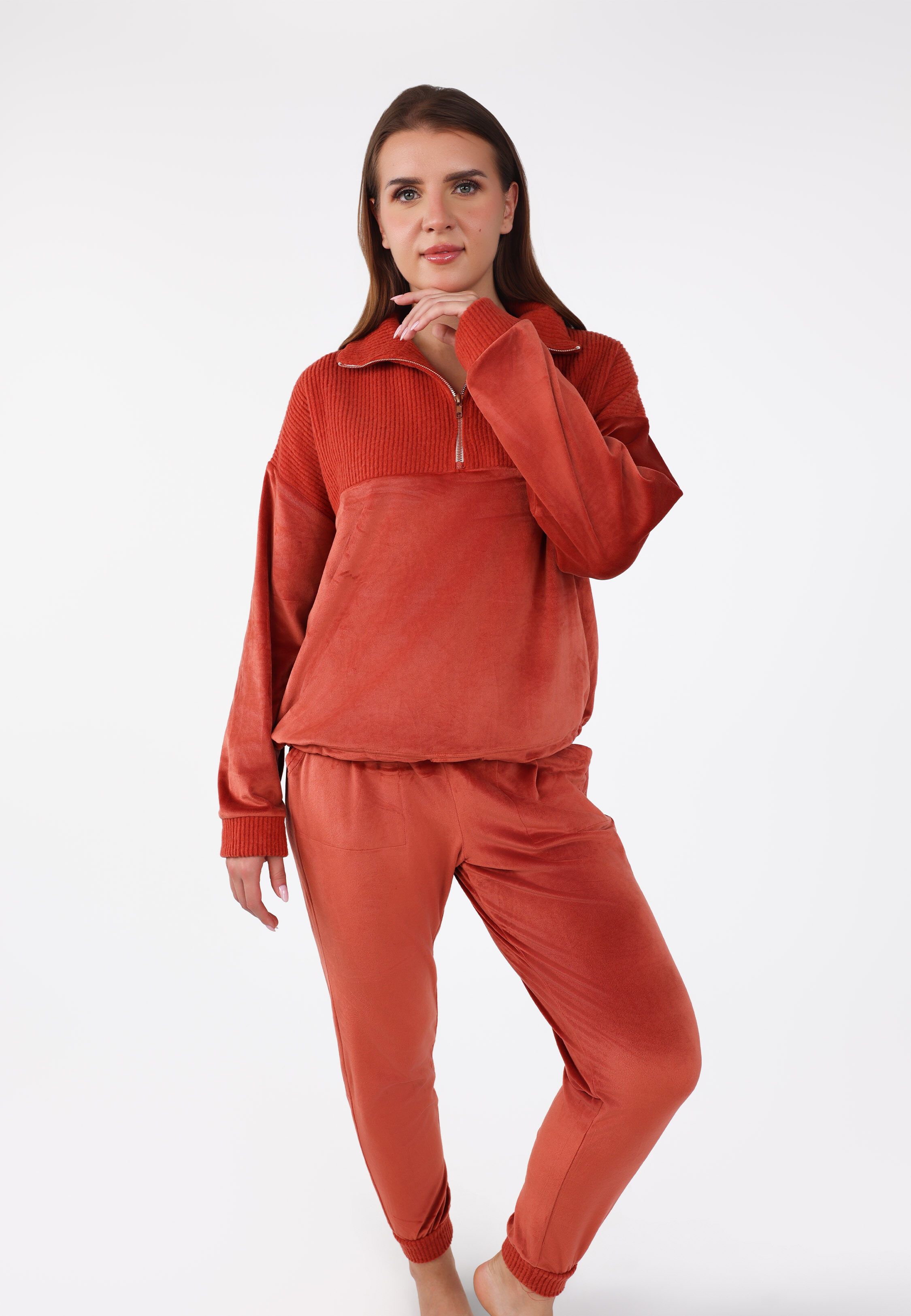 Pyjama à Col Montant Zippé | Collection Velvet MLC