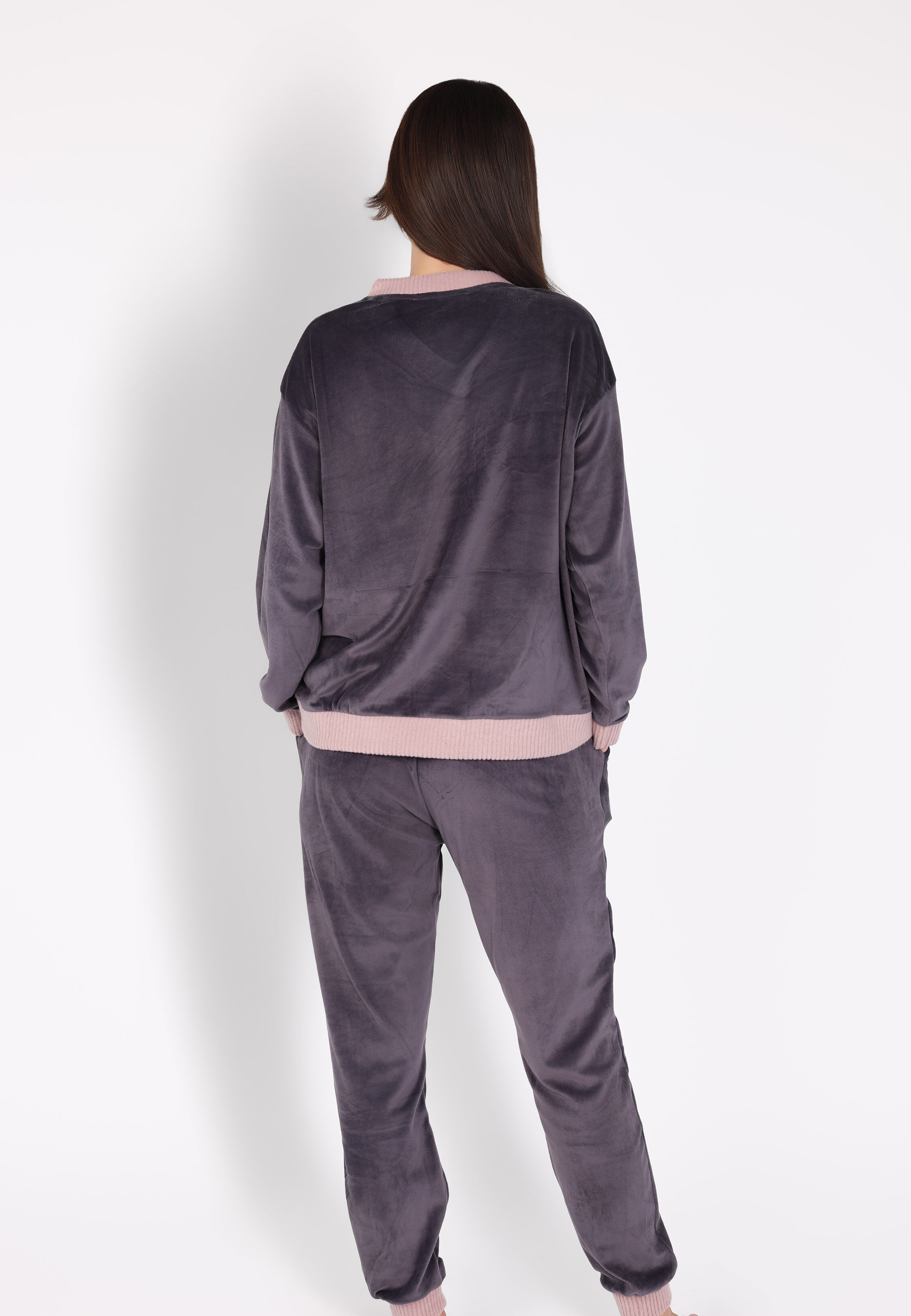 Ensemble Pyjama Col V à Poche | Collection Velvet MLC thumbnail 4