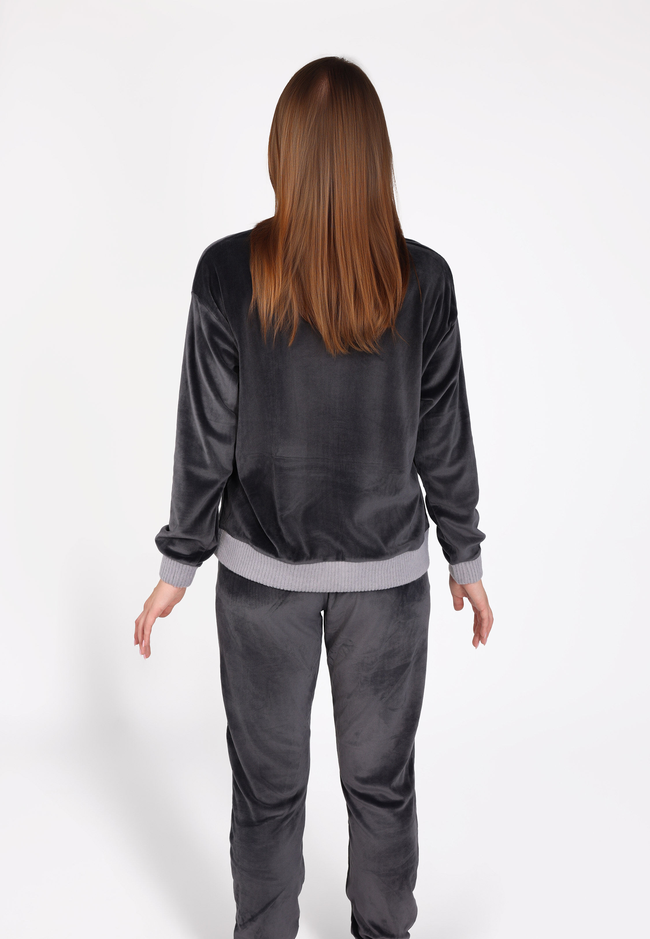 Ensemble Pyjama Col V à Poche | Collection Velvet MLC thumbnail 4