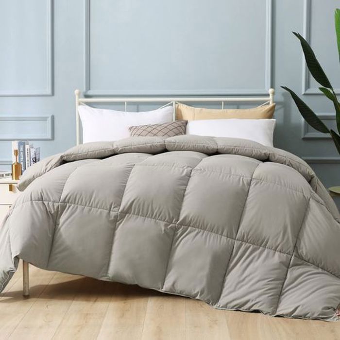 Couette Unie Gris Moyen Microgel MALABATA + 2Plcs (240x260 cm) + 2TO Offerts // Chaude C°+++ & Antiallérgique - Sensation Duvet thumbnail 2