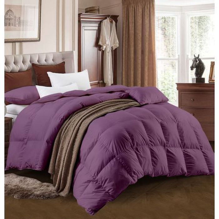 Couette Unie Violet Microgel MALABATA 240x260 cm - 2 Places + 2TO Offertes // Chaude C°+++ & Antiallérgique - Sensation Duvet thumbnail 1