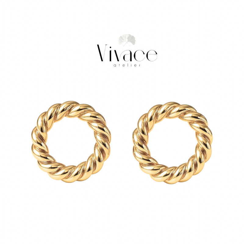 Boucles d’oreilles vivace anneau tressé