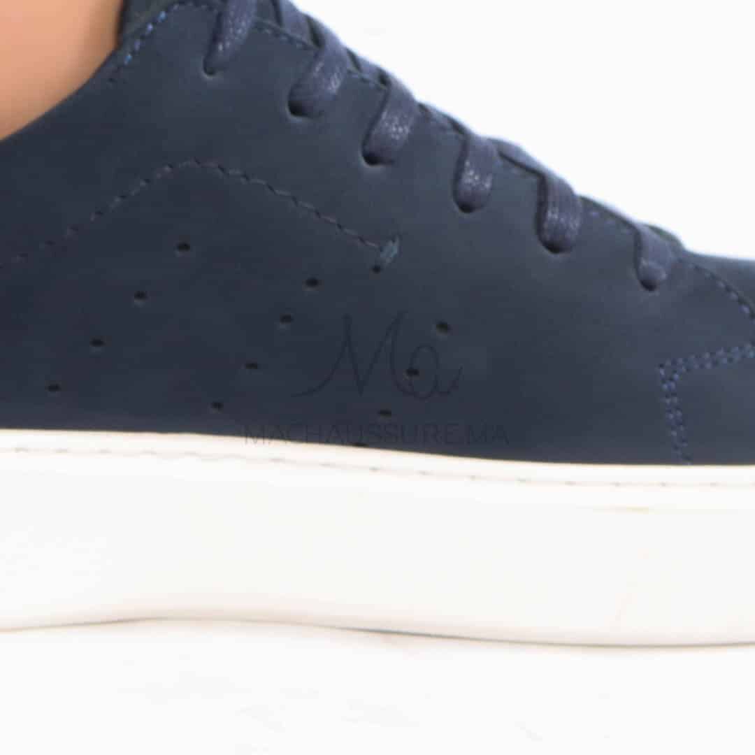 Renato - Baskets 100% Cuir En Bleu thumbnail 2