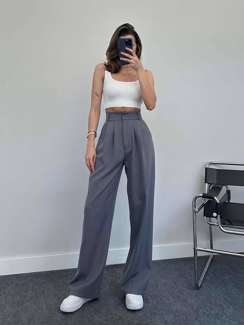 Pantalon palazzo taille haute