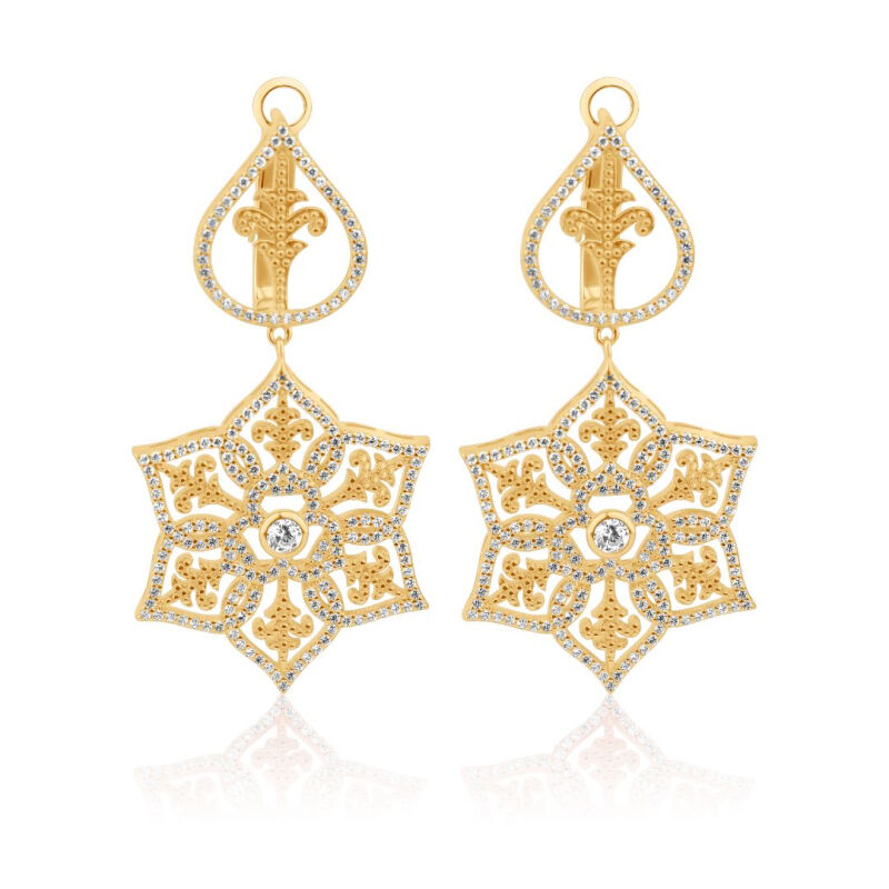Boucles en Plaqué Or 18K 3Mic serties de zirconiums