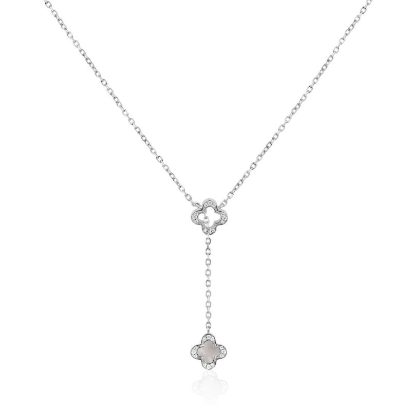 Collier Trèfle Excellence en Argent 925 Rh & MOP