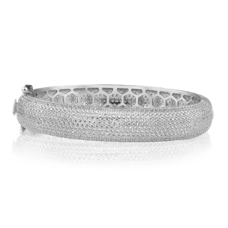 Bracelet Pavé en Argent 925 Rh Serti de Zirconiums